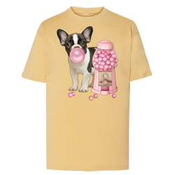 Chien chewing gum bulle