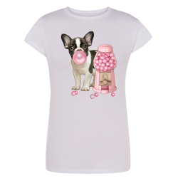 Chien chewing gum bulle