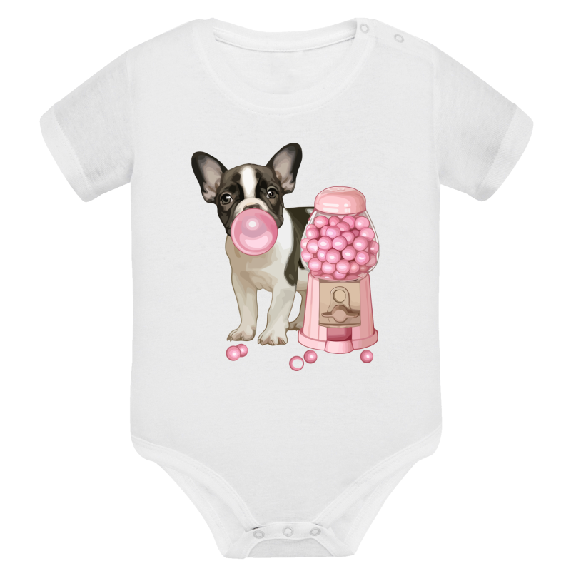 Chien chewing gum bulle