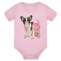 Chien chewing gum bulle