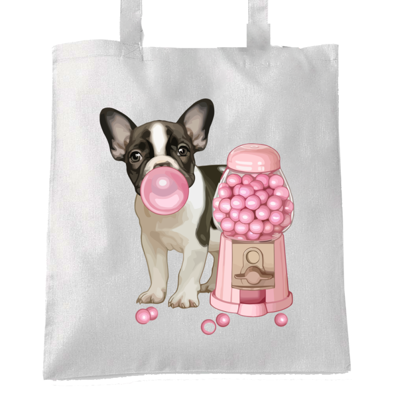 Chien chewing gum bulle