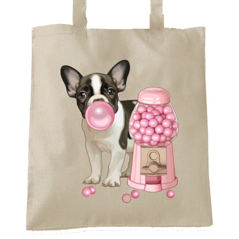 Chien chewing gum bulle